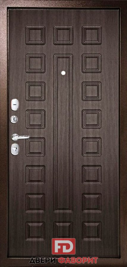 недорогая металлическая дверь с коричневым МДФ внутри - МД-1715 - _mdf021